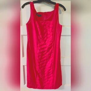 Hot Pink Shutter Pleat Dress
